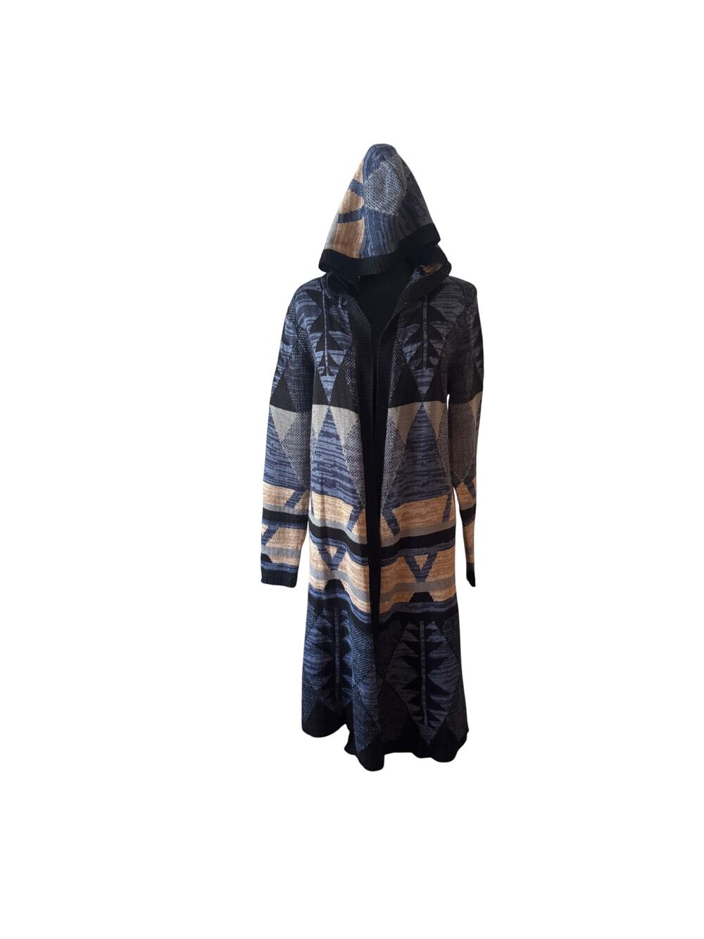 NOSTALGIA Blue Pattern Cardigan Size Small
